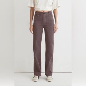 Madewell Emmett Wide Leg Pant in Chalked Fig